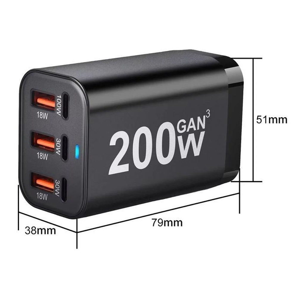 200W GaN USB-C Wall Charger