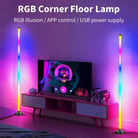 Thumbnail for Corner LED RGB Floor Lamp With Music Sync App & Remote Control
