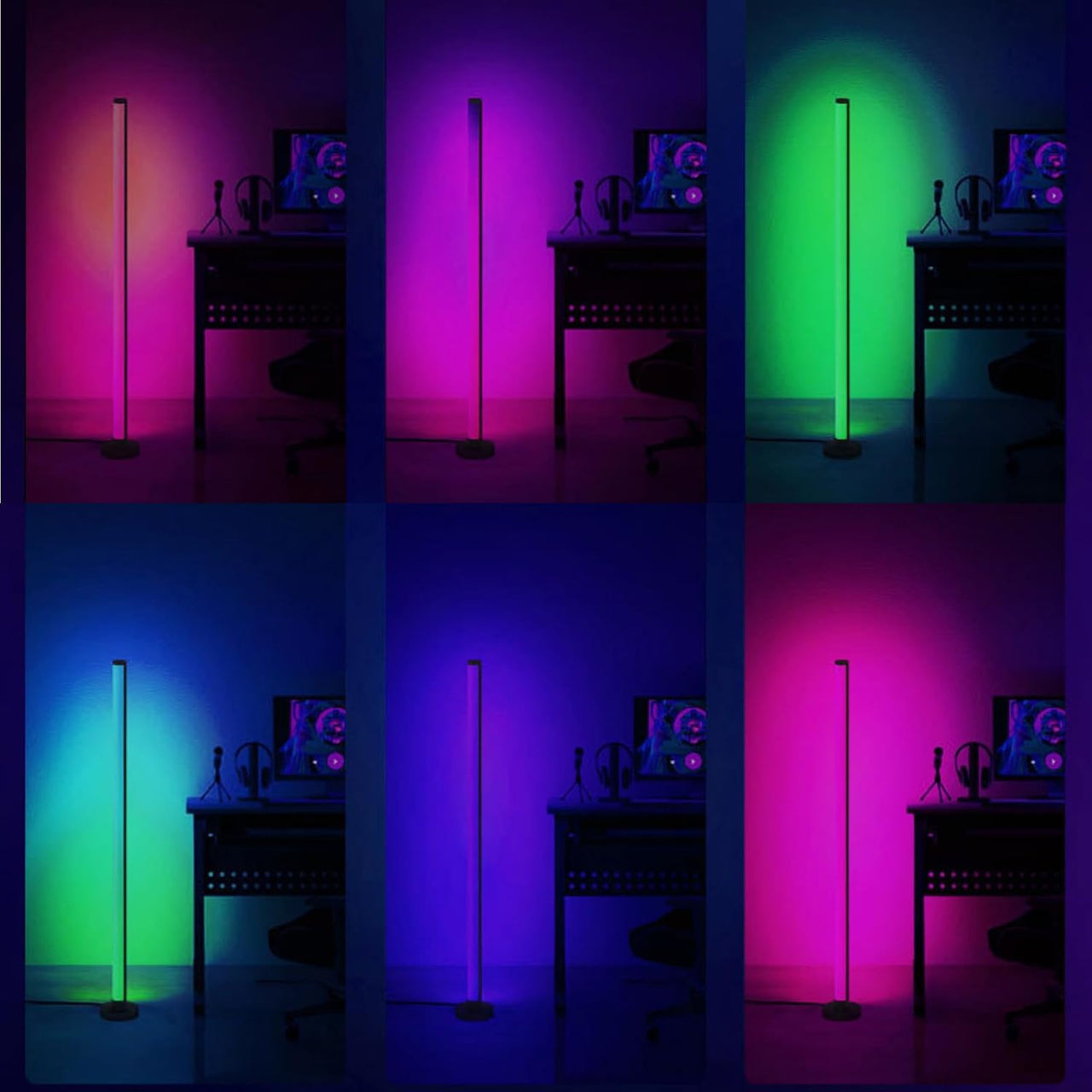 Corner LED RGB Floor Lamp With Music Sync App & Remote Control