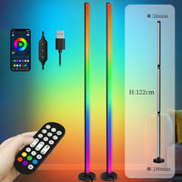 Thumbnail for Corner LED RGB Floor Lamp With Music Sync App & Remote Control