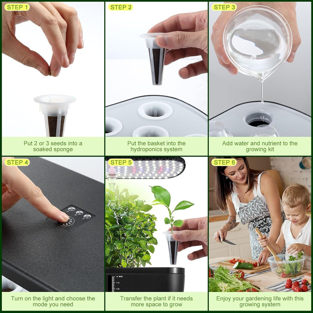 Indoor Garden Growing System Hydroponic Kit