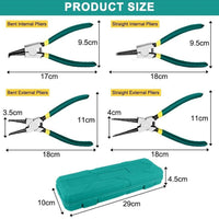 Thumbnail for 4 Piece Circlip Pliers Set with Straight & Curved Tips and Storage Case