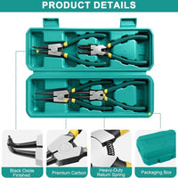 Thumbnail for 4 Piece Circlip Pliers Set with Straight & Curved Tips and Storage Case