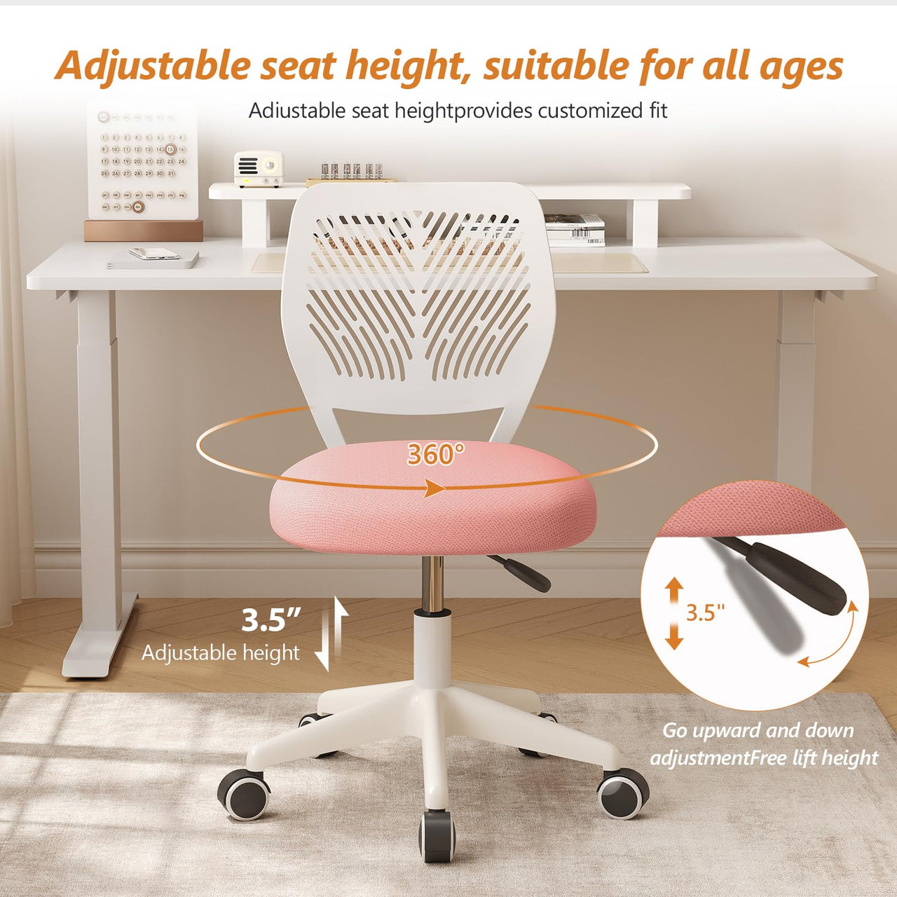 Office Chair, Adjustable Height, Swivel, Ergonomic