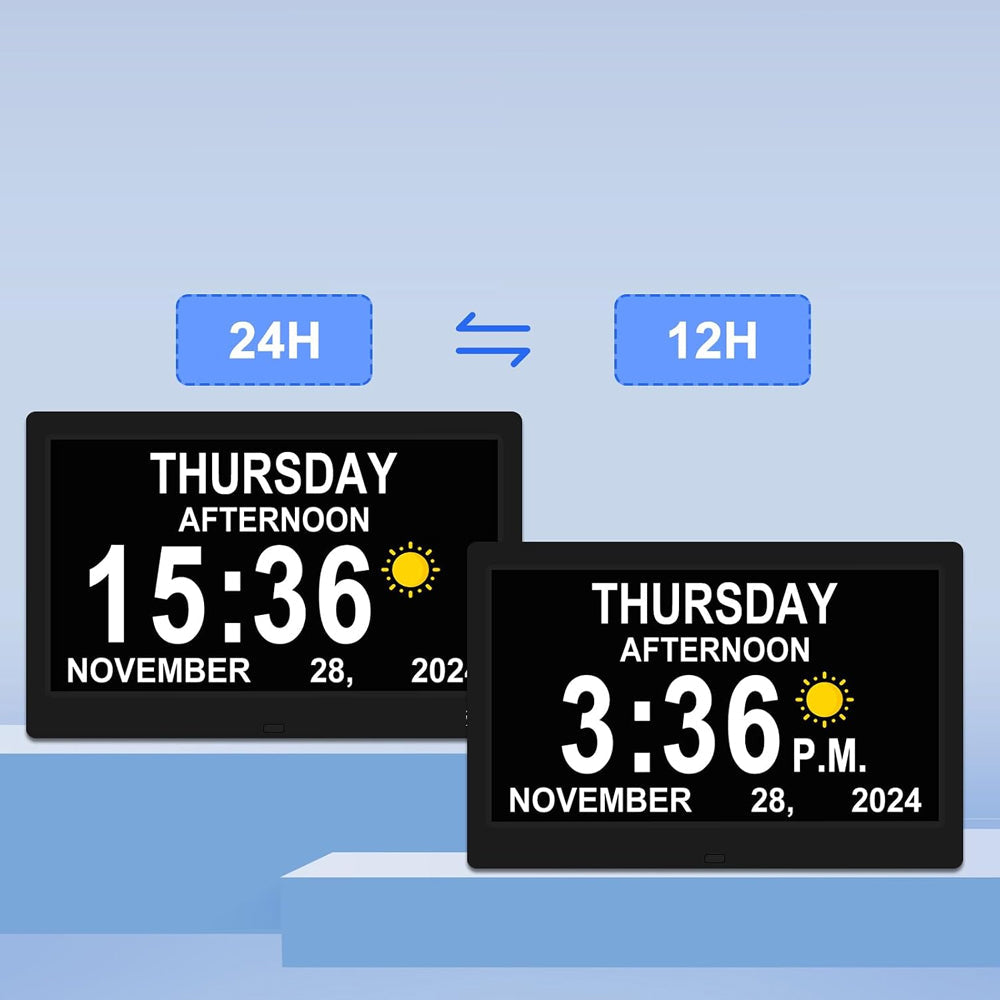 10" Dementia Calendar Clock Digital Alarm Clock