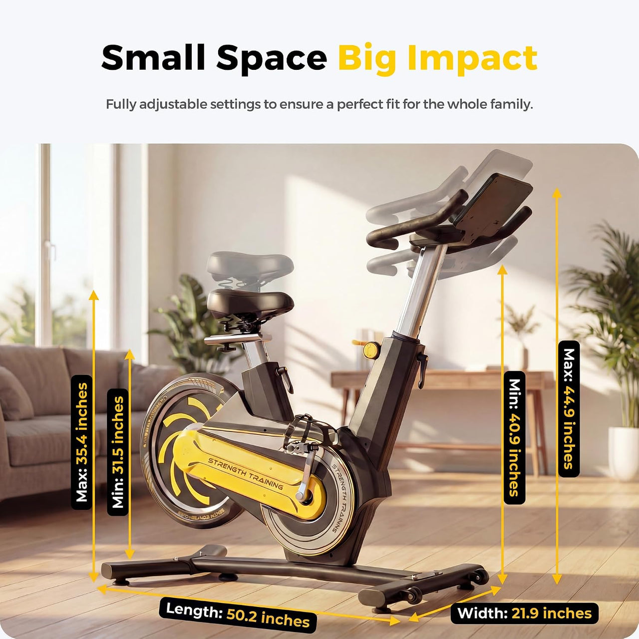 Adjustable Exercise Bike Spin Bike Heavy Duty