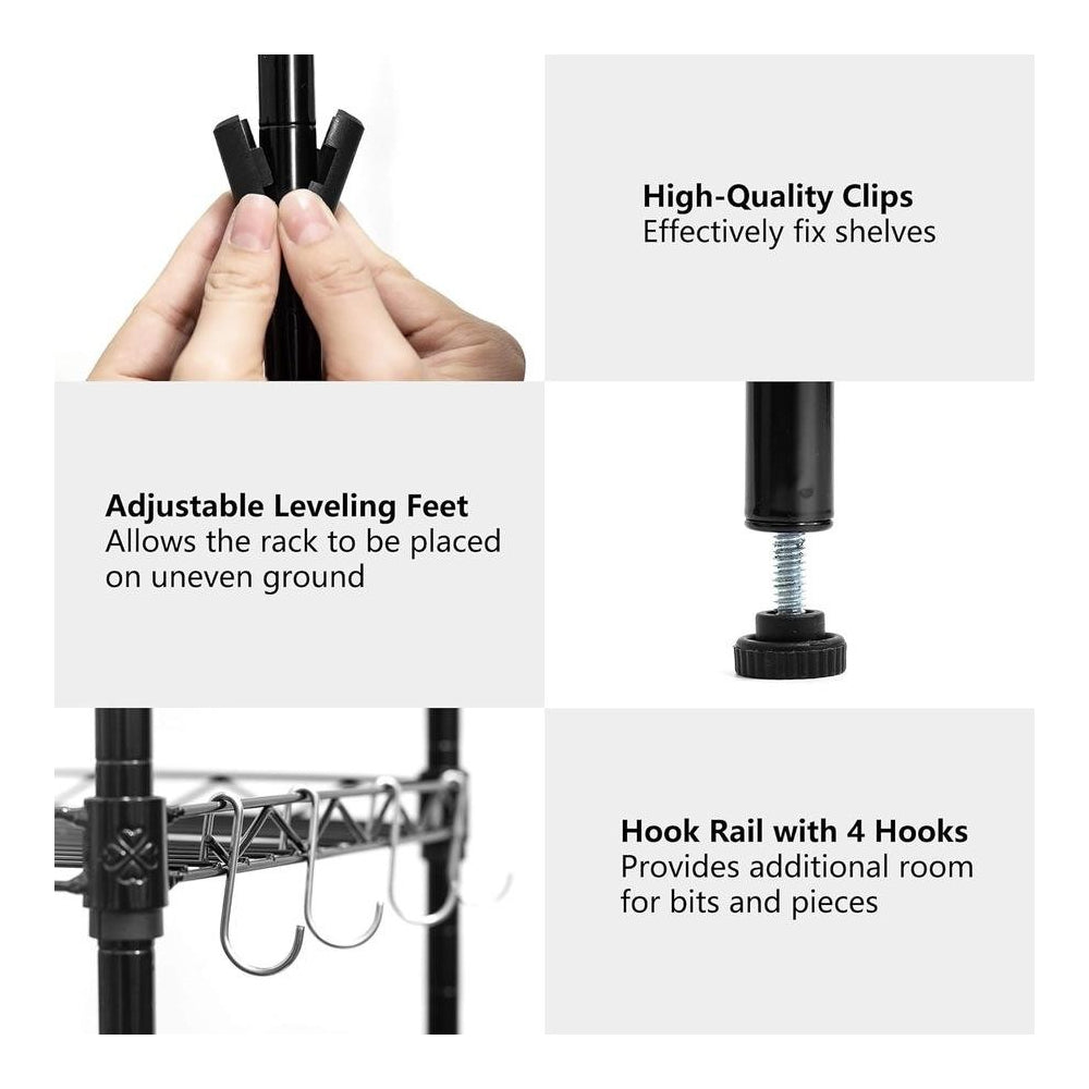 5-Tier Metal Storage Shelving Display Rack