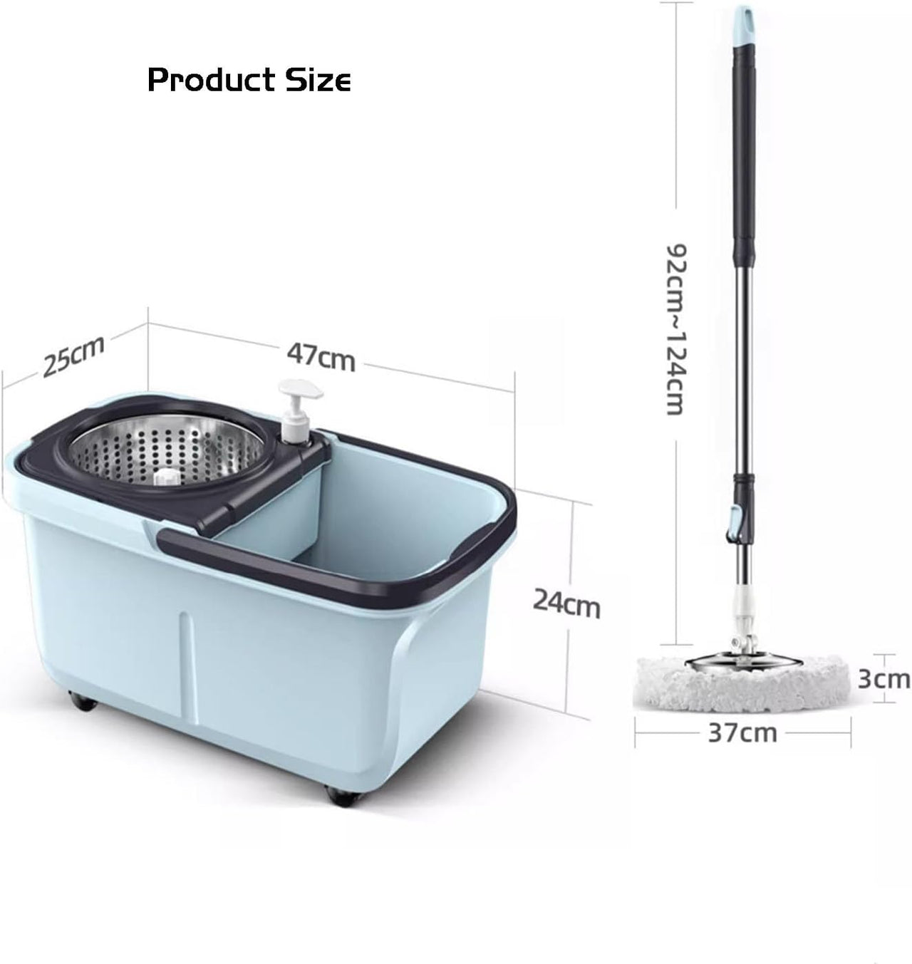 360 Spin Mop + Bucket Set  Rotate Spinning Microfiber Mop