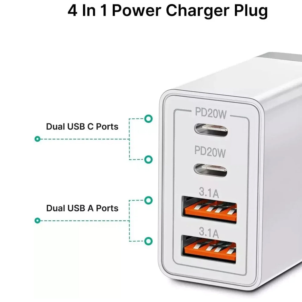 55W DUAL USB C PD Fast Charging Wall  Adapter