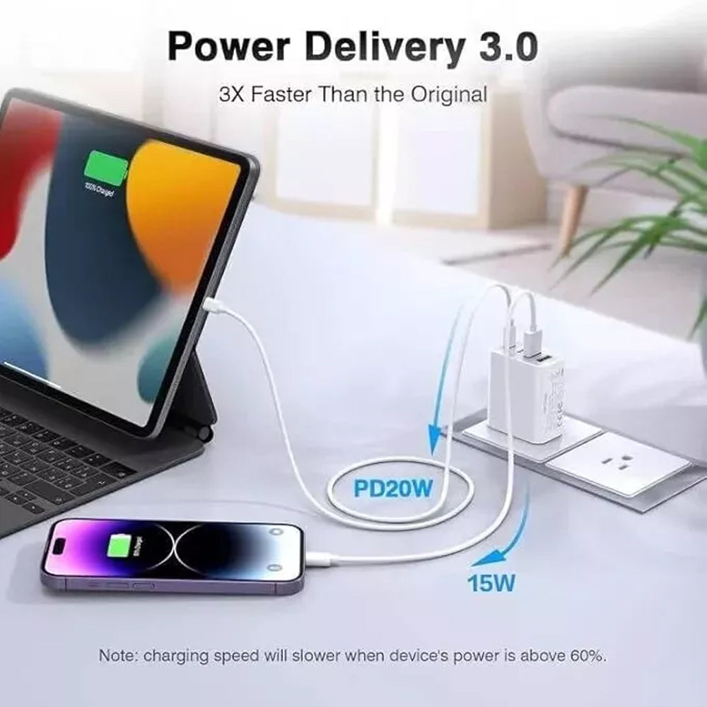 55W DUAL USB C PD Fast Charging Wall  Adapter