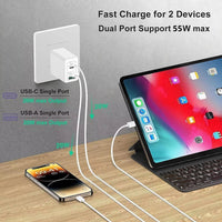 Thumbnail for 55W DUAL USB C PD Fast Charging Wall  Adapter