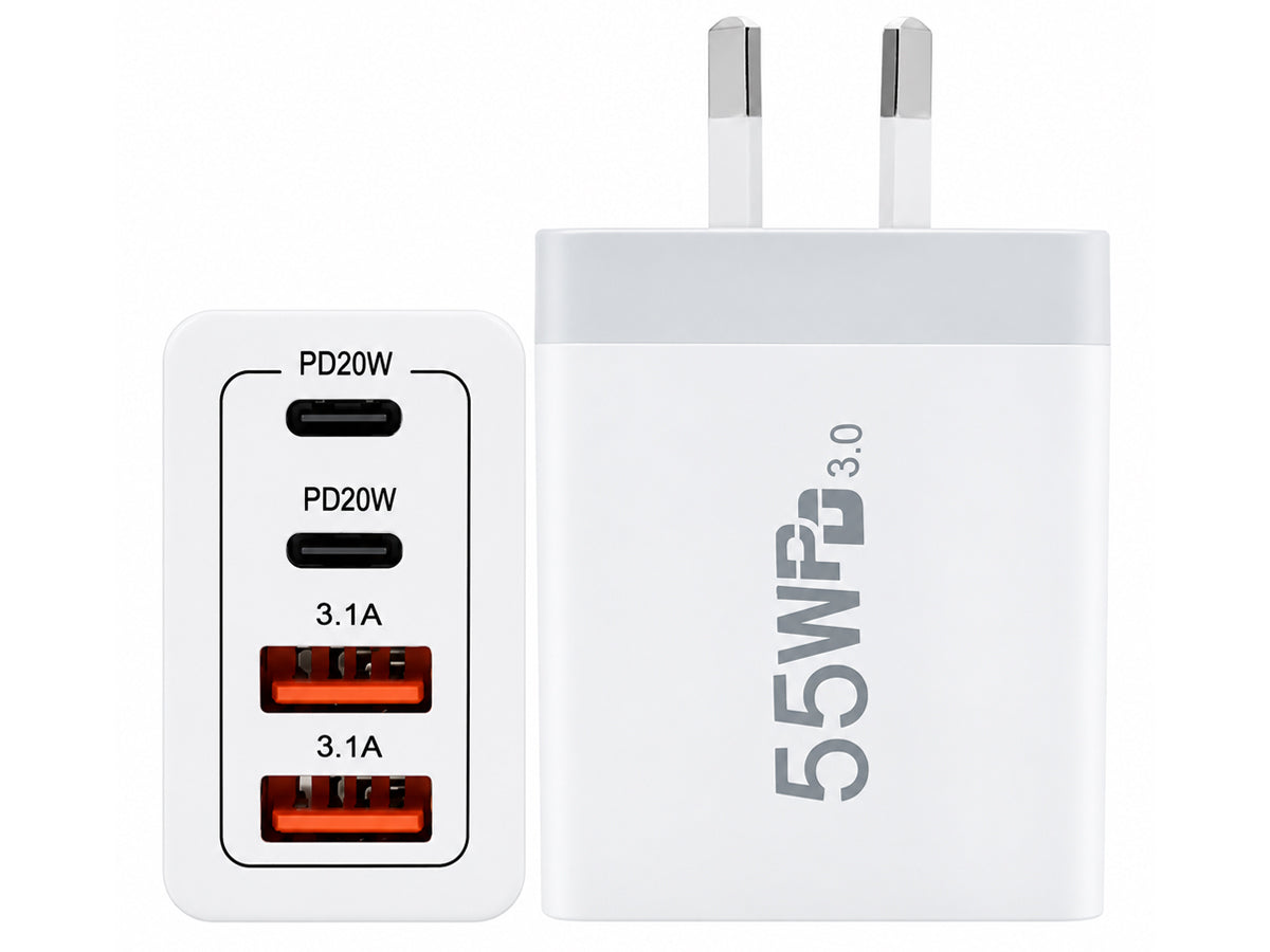55W DUAL USB C PD Fast Charging Wall  Adapter