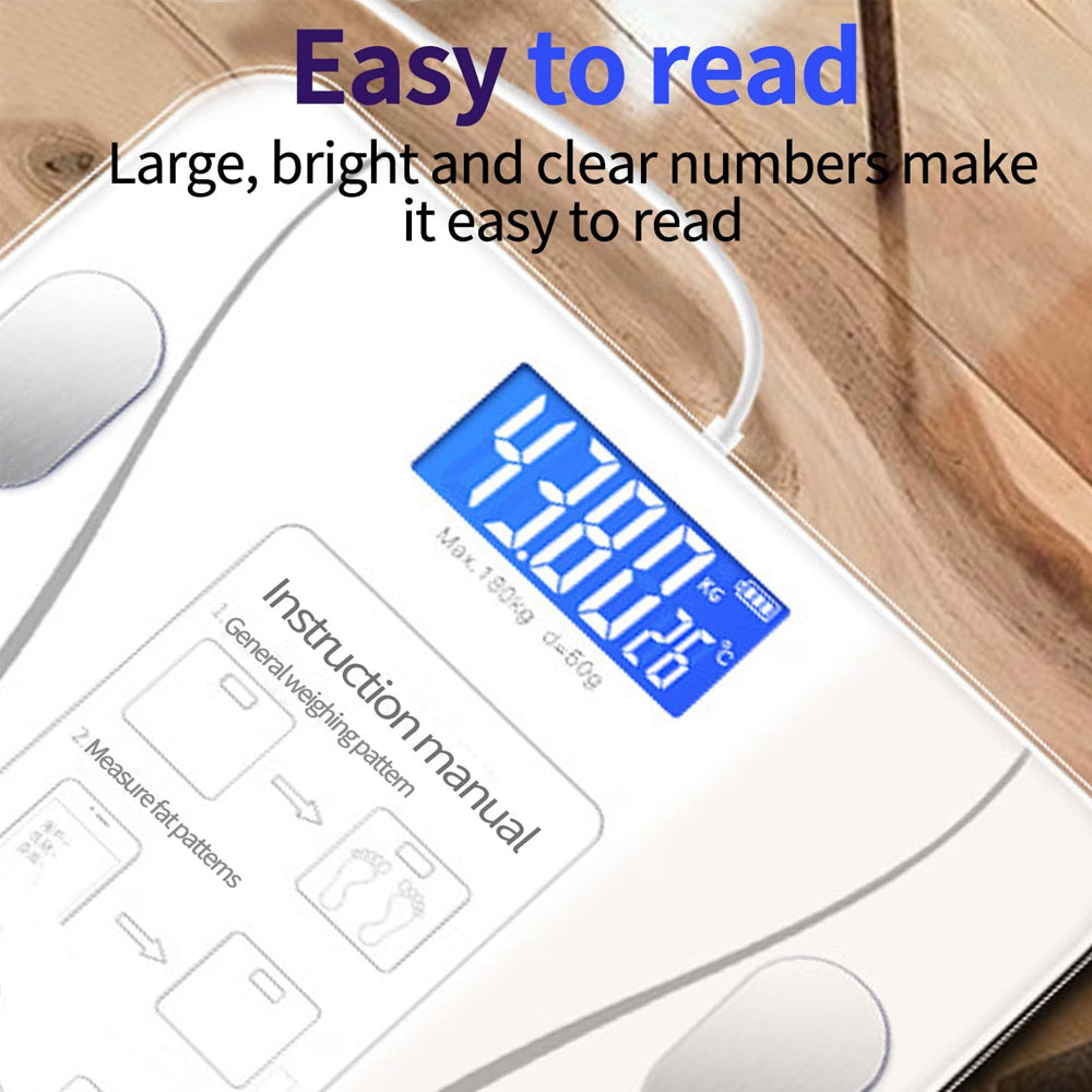 Digital Bathroom Scale Body Weight Scale White