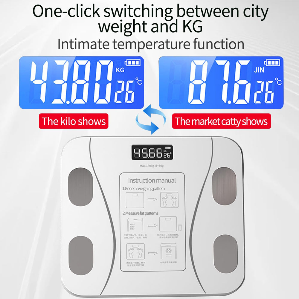 Digital Bathroom Scale Body Weight Scale White
