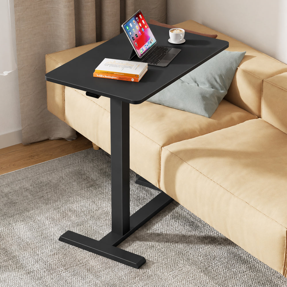 Overbed Bedside Table Black