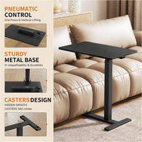 Thumbnail for Overbed Bedside Table Black