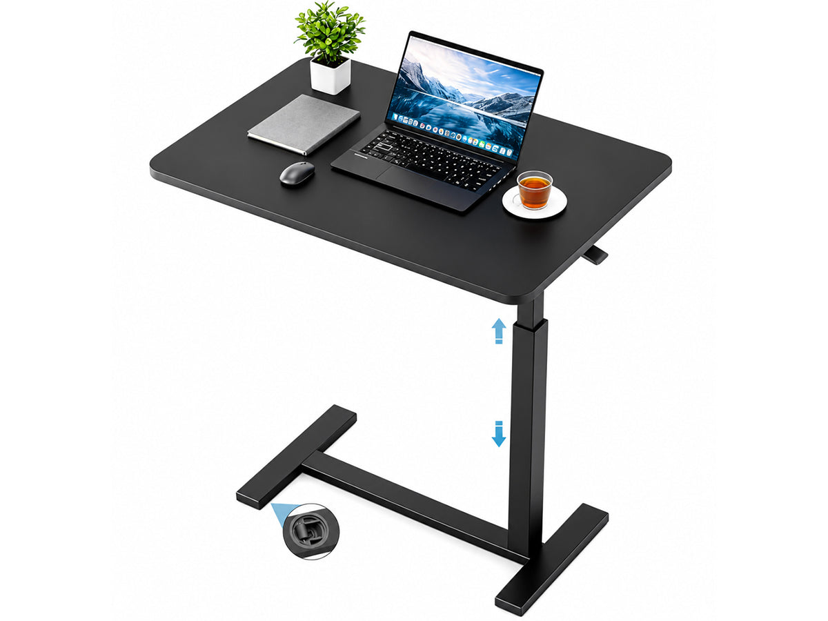 Overbed Bedside Table Black
