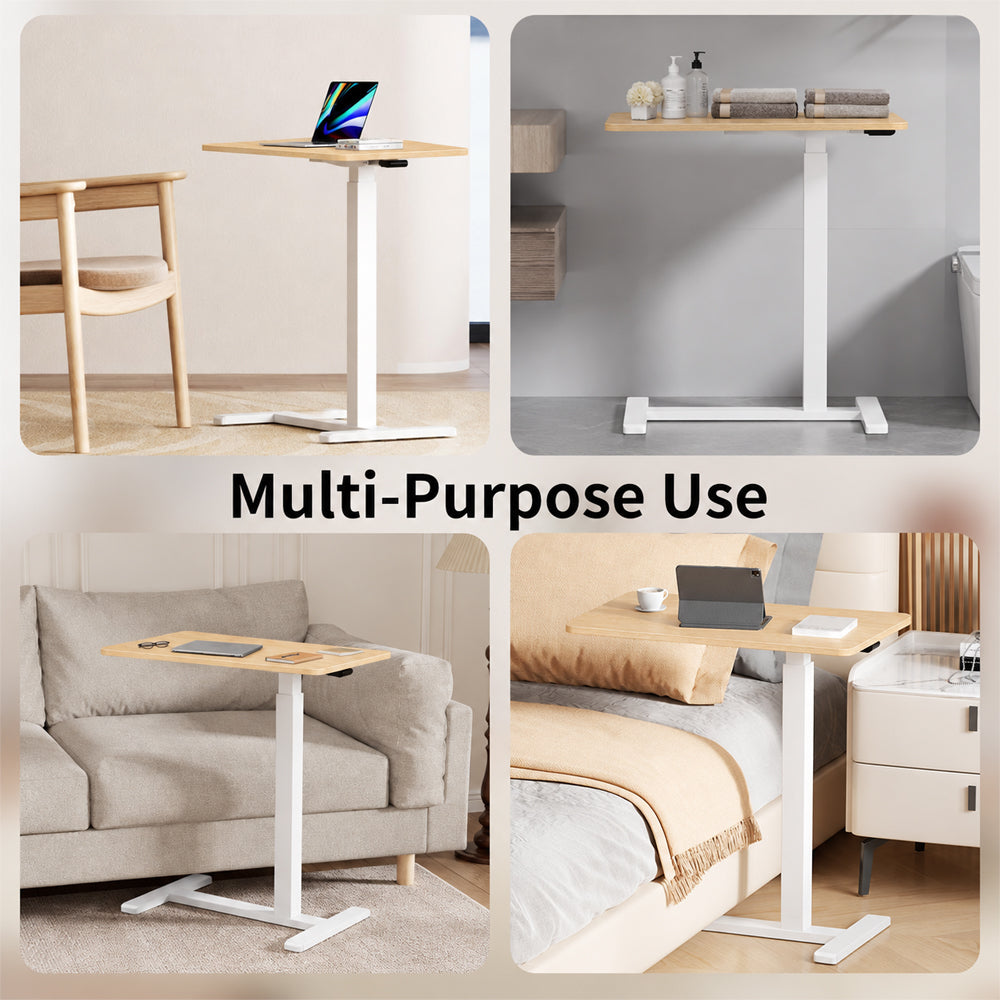 Overbed Bedside Table Off White