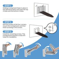 Thumbnail for Wall Mounted Ironing Board with Height Adjustment Foldable