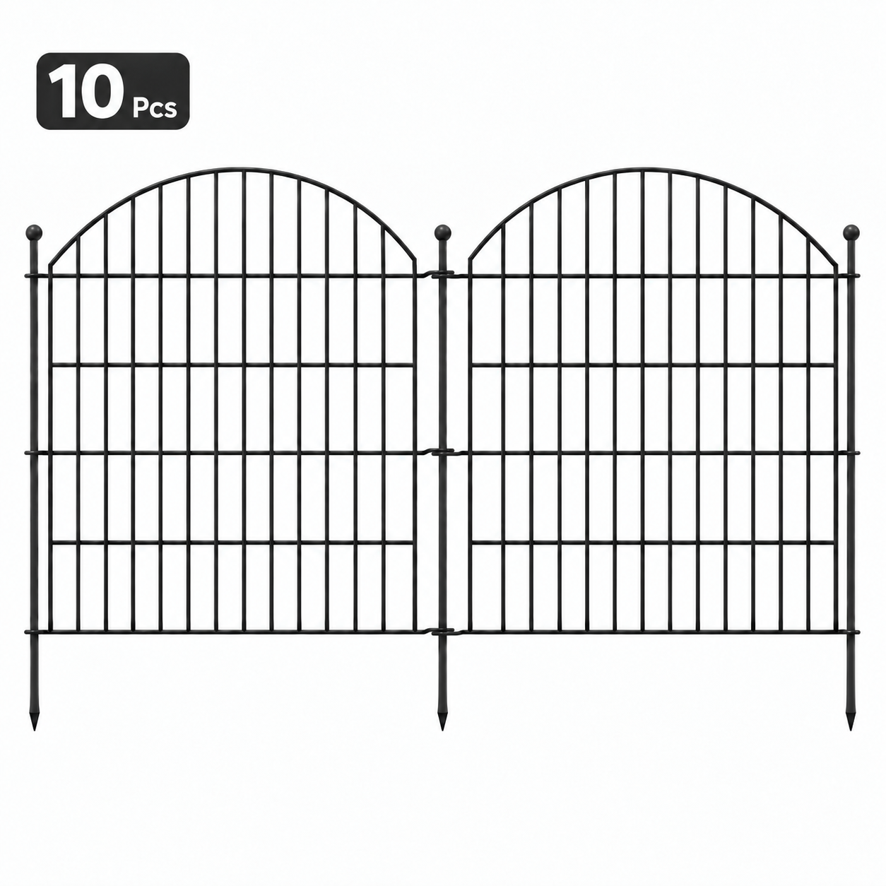 10 Pack Metal Garden Barrier Fence - 80cm Animal Fence Panels