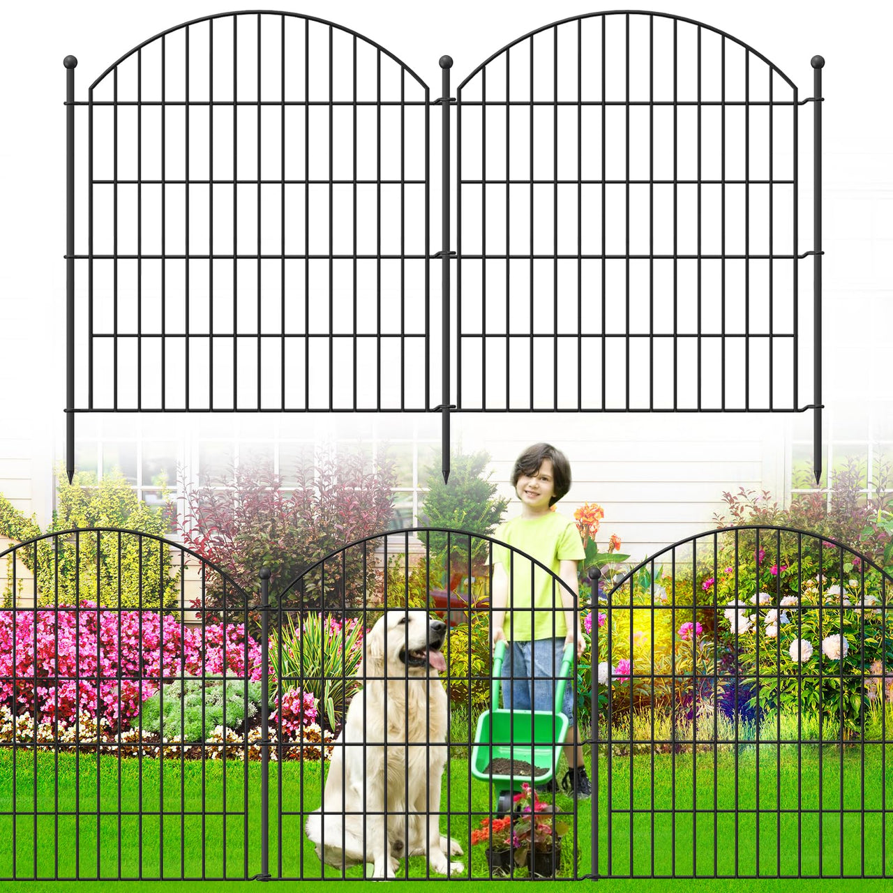 10 Pack Metal Garden Barrier Fence - 80cm Animal Fence Panels