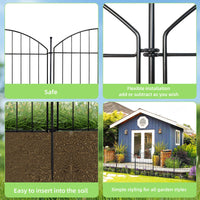 Thumbnail for 10 Pack Metal Garden Barrier Fence - 80cm Animal Fence Panels