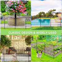 Thumbnail for 10 Pack Metal Garden Barrier Fence - 80cm Animal Fence Panels