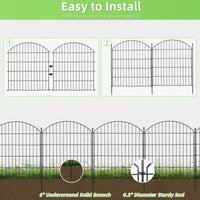 Thumbnail for 10 Pack Metal Garden Barrier Fence - 80cm Animal Fence Panels