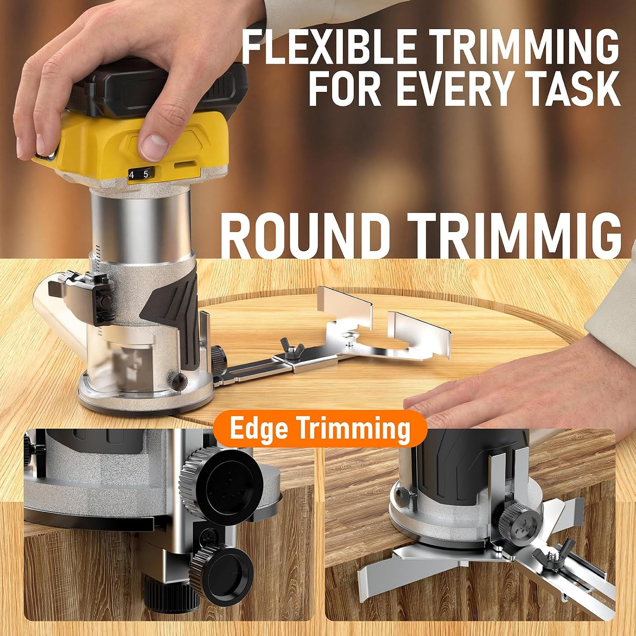 Cordless Power Router Compatible with Dewalt