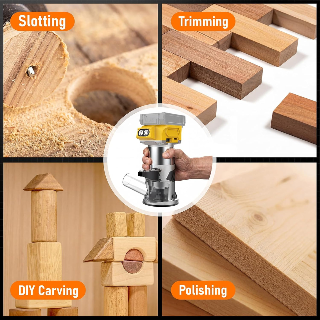 Cordless Power Router Compatible with Dewalt