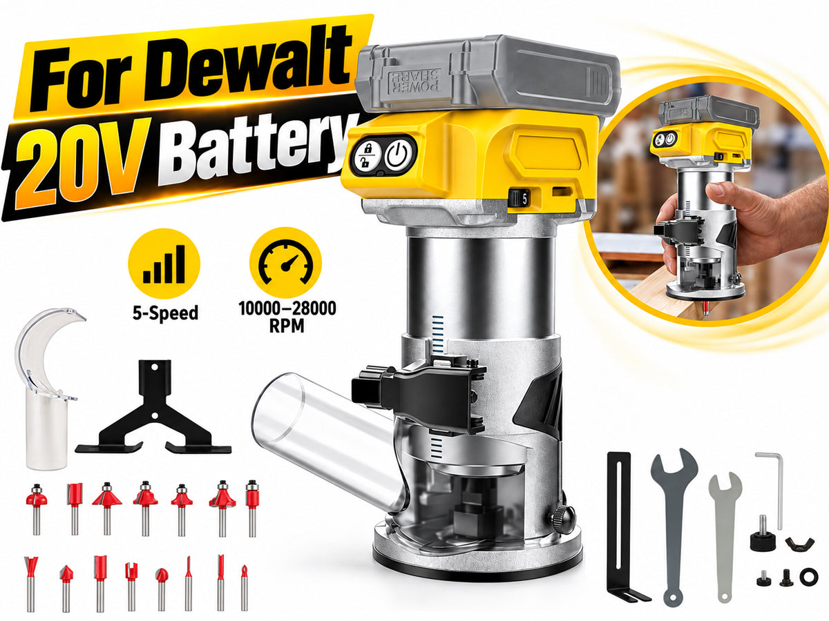 Cordless Power Router Compatible with Dewalt