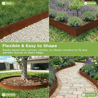 Thumbnail for Garden Edging Flexible Rusty Metal Landscape Border - 10m