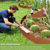 Thumbnail for Garden Edging Flexible Rusty Metal Landscape Border - 10m