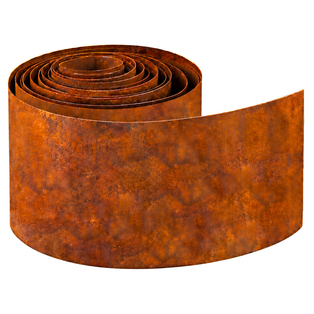 Garden Edging Flexible Rusty Metal Landscape Border - 10m