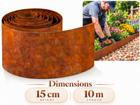 Thumbnail for Garden Edging Flexible Rusty Metal Landscape Border - 10m