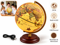 Thumbnail for Illuminated Antique World Globe 25CM