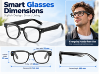 Thumbnail for AI Smart Glasses with 8MP Camera, Real-Time Translation & Bluetooth Calling