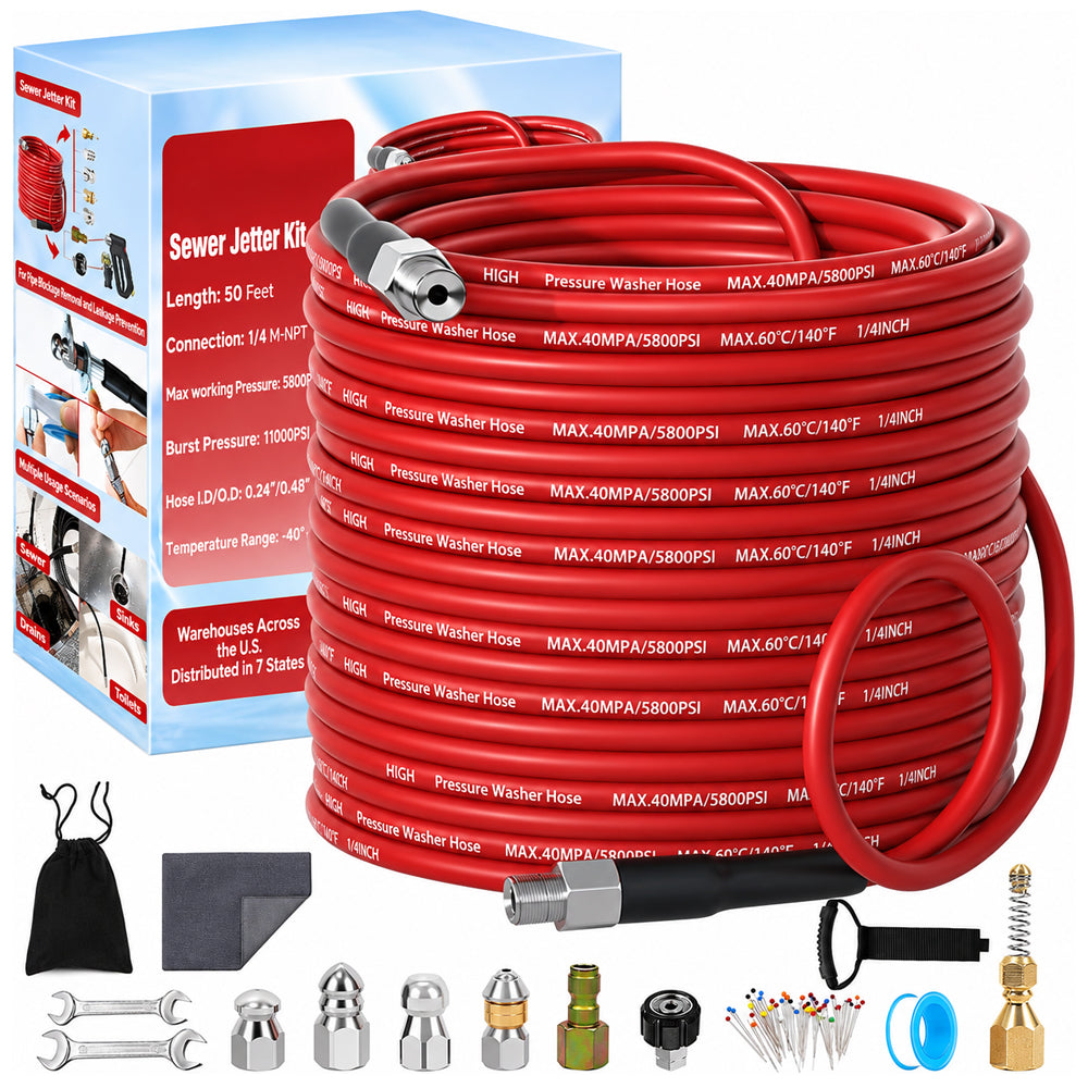 Sewer Jetter Kit for Pressure Washer 30M