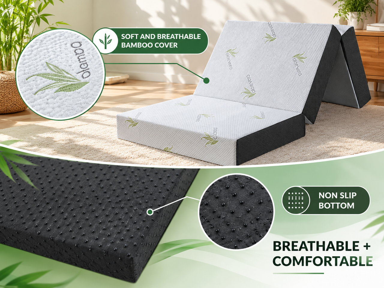 Foldable Mattress Folding Foam Queen Bamboo Mattresses