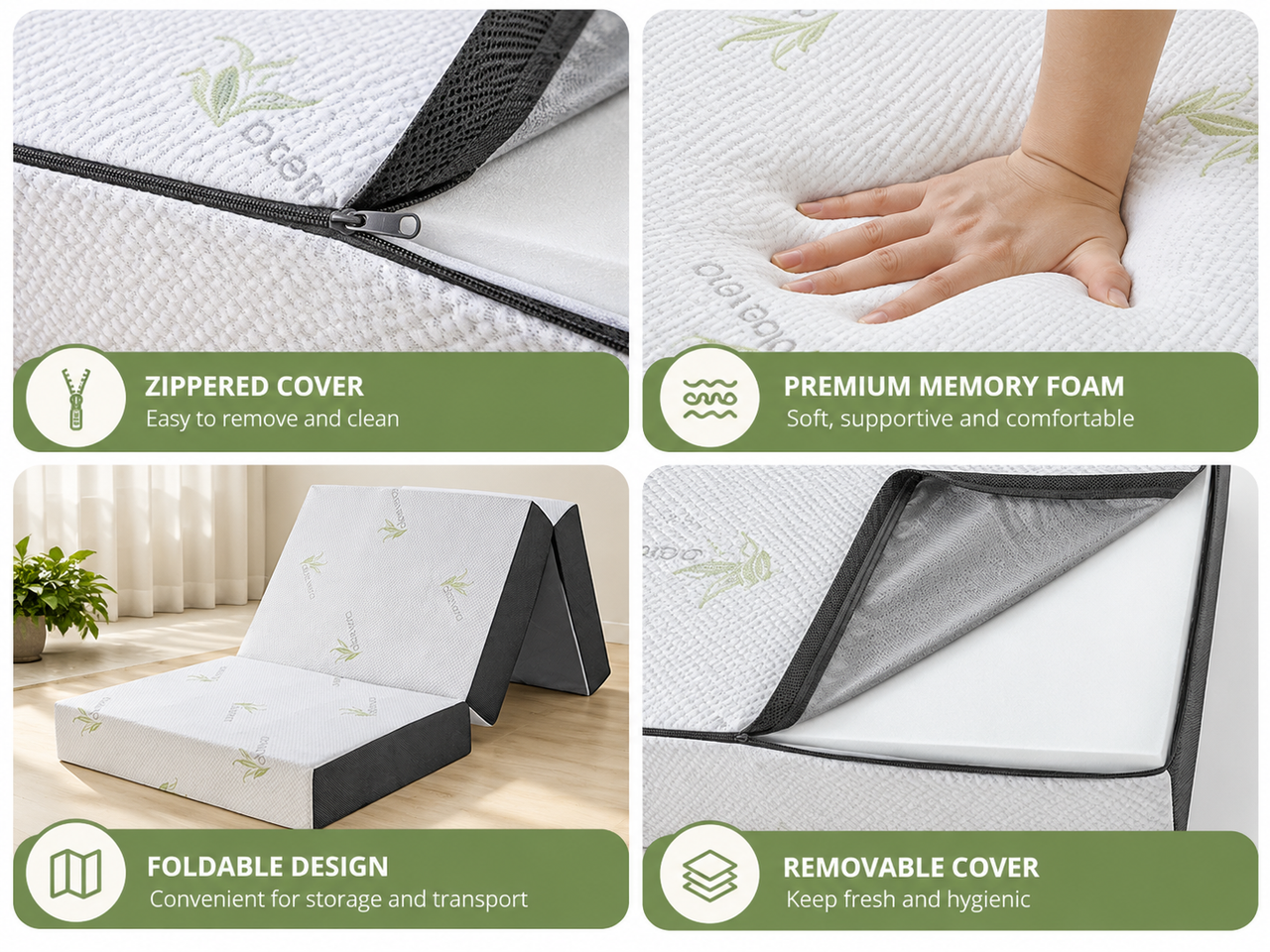 Foldable Mattress Folding Foam Queen Bamboo Mattresses