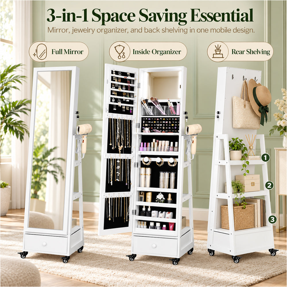 Jewellery Cabinet Armoire Storage Shelf