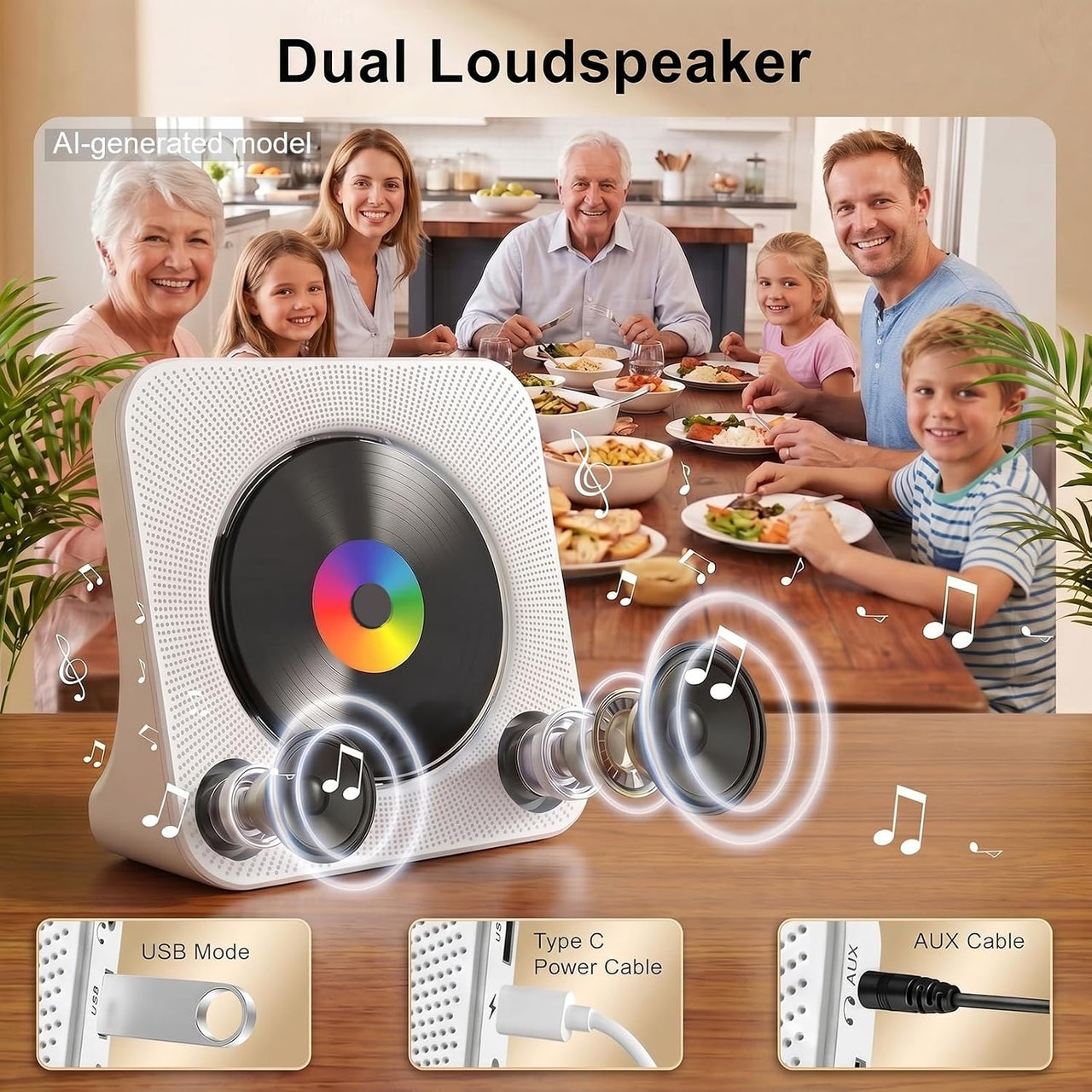 Rechargeable CD Player Bluetooth