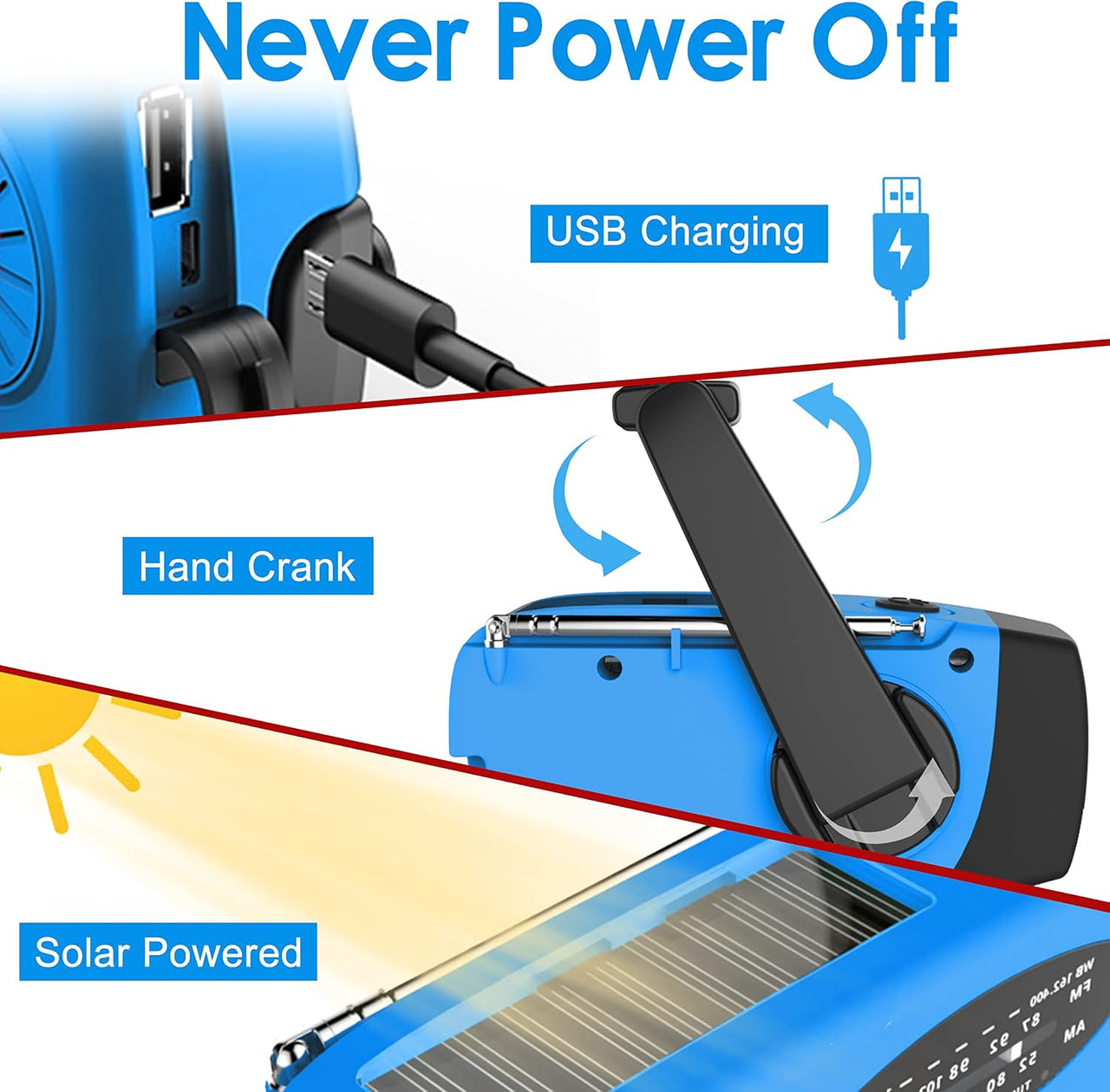Hand Crank Self Powered Solar Radio
