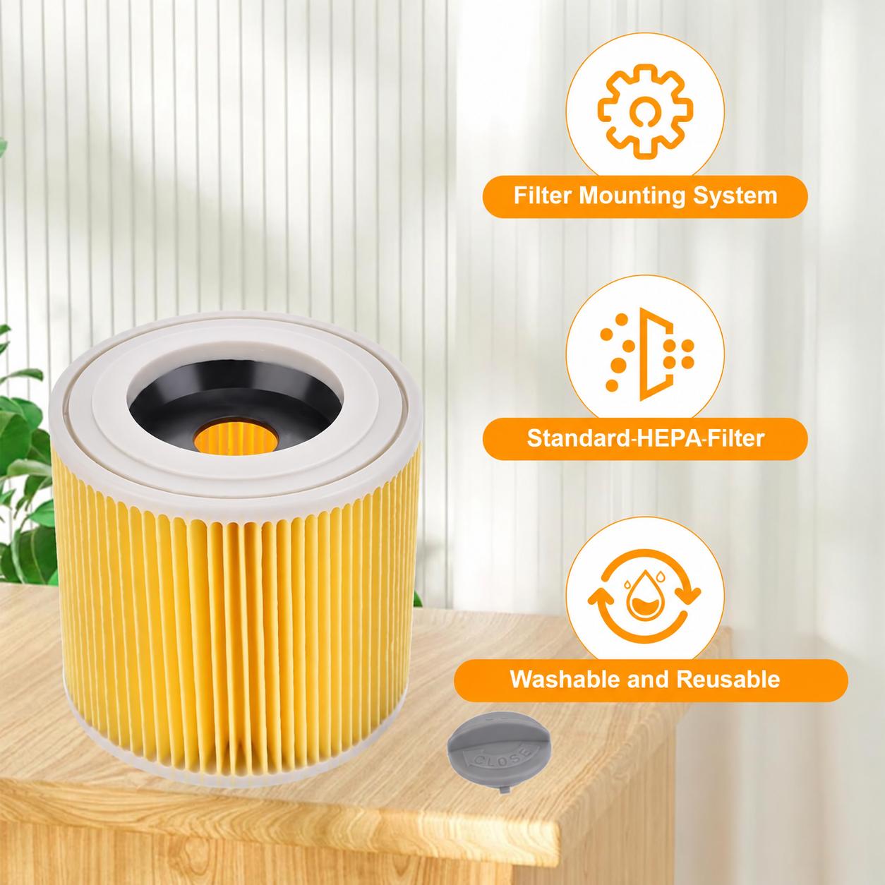Cartridge Filter fits Karcher WD WD2 WD3 Series Wet & Dry Vac Vacuum Cleaner