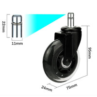 Thumbnail for 5 Pack Wood Safe Office Chair Wheels Replacement