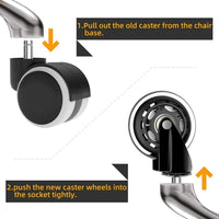 Thumbnail for 5 Pack Wood Safe Office Chair Wheels Replacement