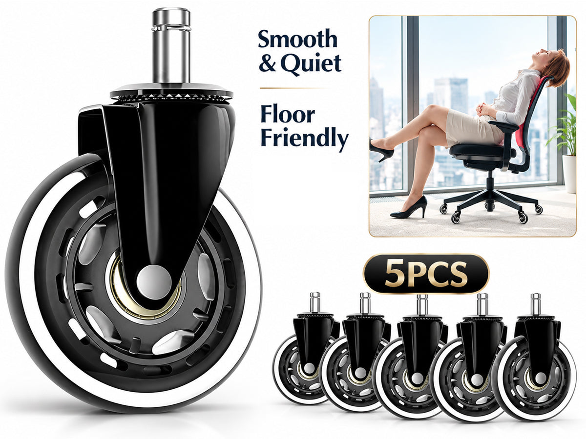 5 Pack Wood Safe Office Chair Wheels Replacement