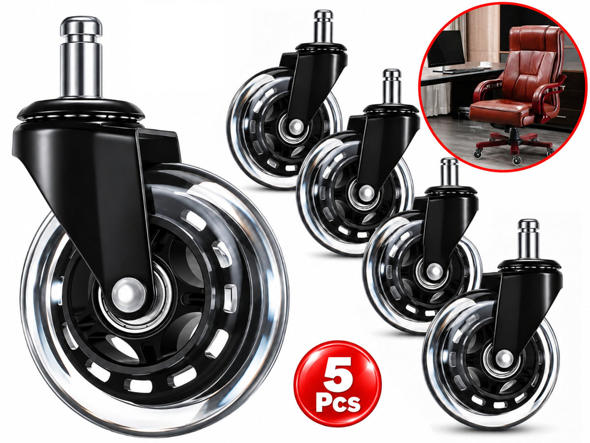 5 Pack Wood Safe Office Chair Wheels Replacement