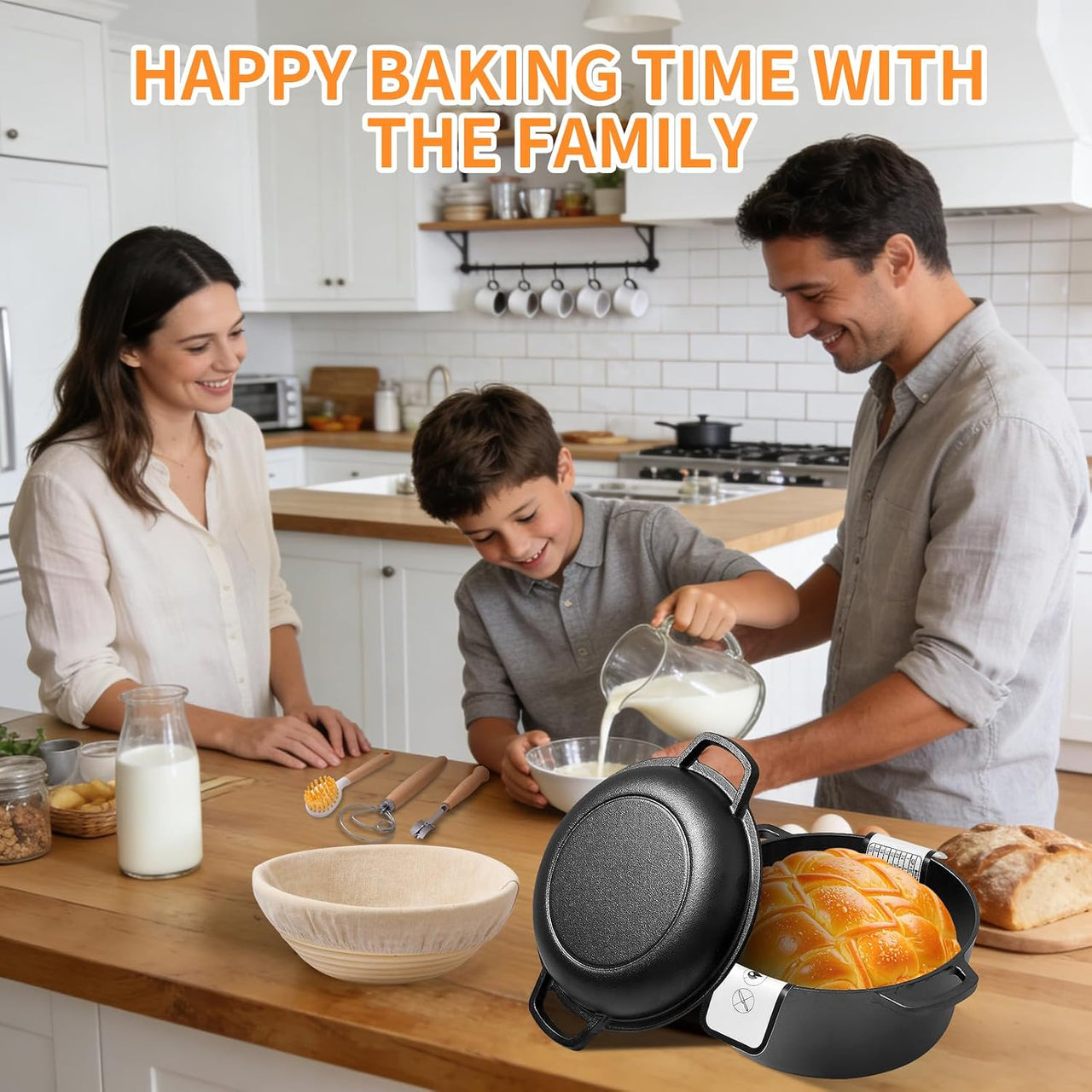 Cast Iron Dutch Oven Set With Sourdough Bread Baking Supplies Kit