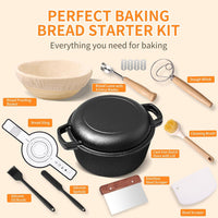Thumbnail for Cast Iron Dutch Oven Set With Sourdough Bread Baking Supplies Kit